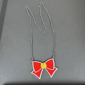Sailor Moon Red Bow‎ Necklace Licensed Anime Jewelry Moon Prism Pendant